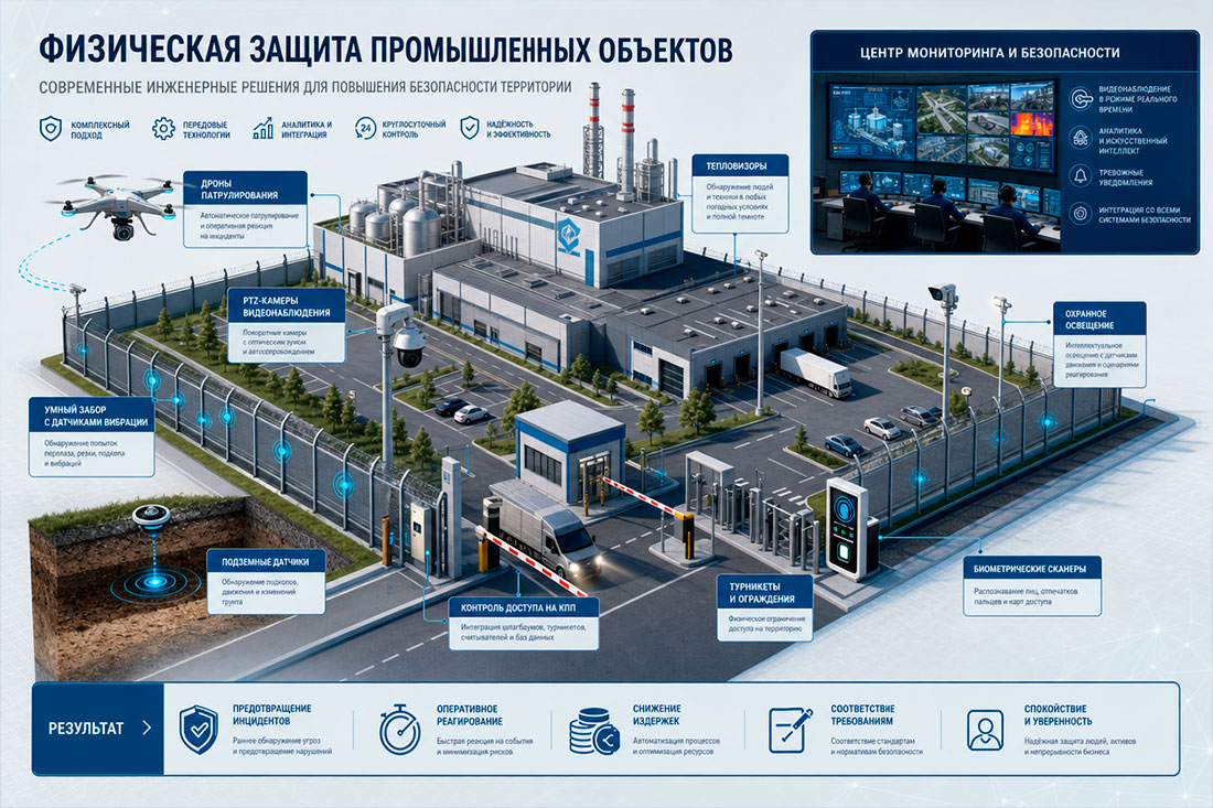 Физическая защита промышленных объектов: современные инженерные решения для повышения безопасности территории