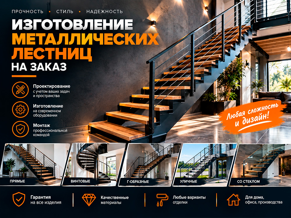 Изготовление металлических лестниц на заказ