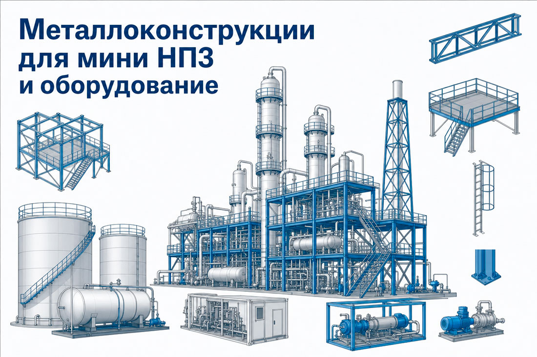 Металлоконструкции для мини НПЗ и оборудование: от проекта до запуска