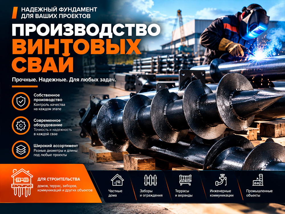Производство винтовых свай