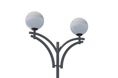 Парковая опора освещения с двойным кронштейном К2 4 и декоративными элементами
