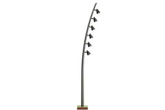 Гнутая круглоконическая опора освещения 4 метра с шестью светильниками LED Park Софит 40 Вт