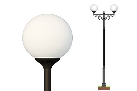  Чугунные фонари со светильниками LED Park Шар    