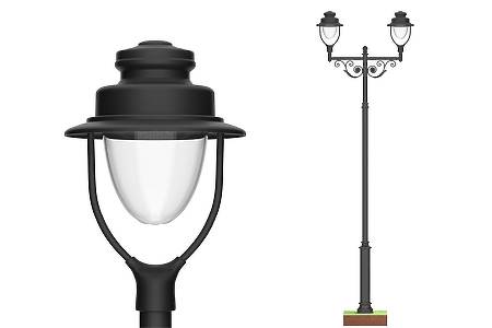  Чугунные фонари Пётр со светильниками LED Park 7 Торшер  